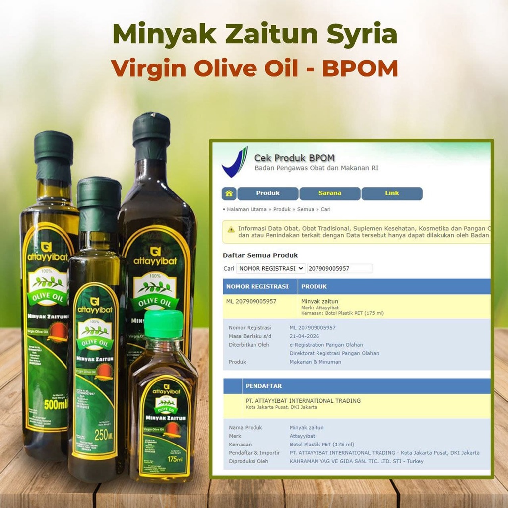 Minyak Zaitun 250ml/Olive Oil Virgin Syiria/ Minyak Zaitun Syiria