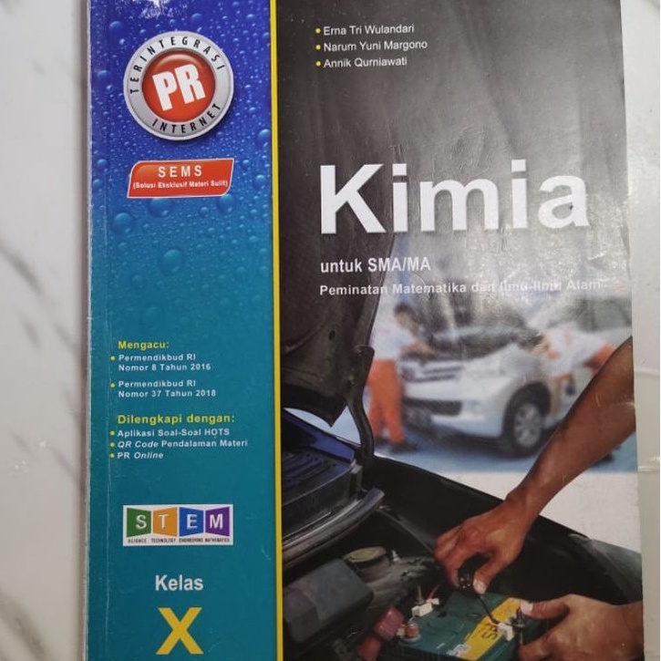 BUKU KIMIA SMA KELAS 10 SEMESTER 2 X INTAN PARIWARA PRELOVED