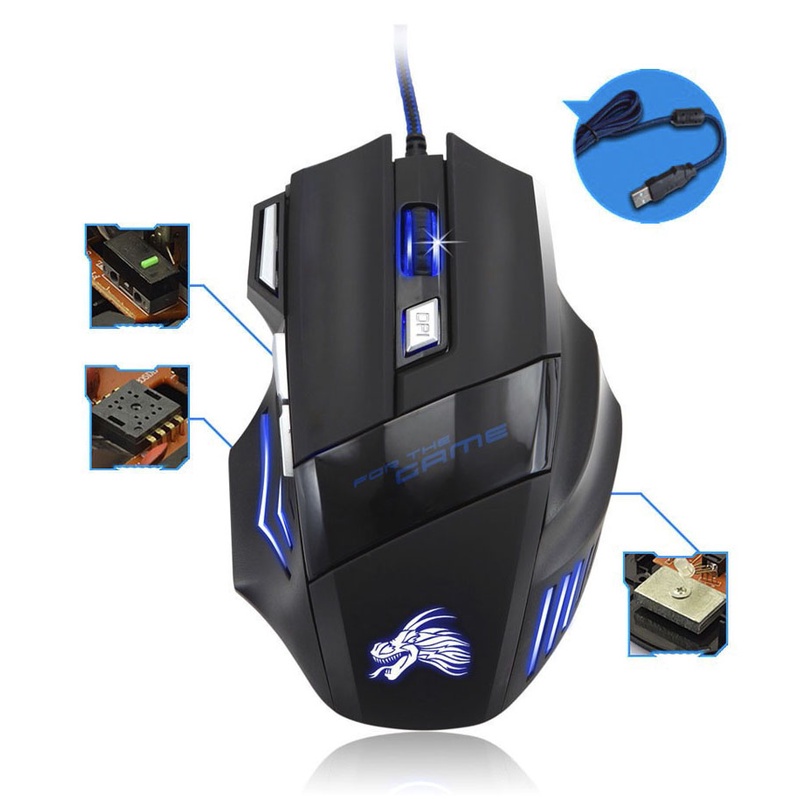 Mouse Gaming 7 Tombol Kabel USB Untuk Laptop Komputer