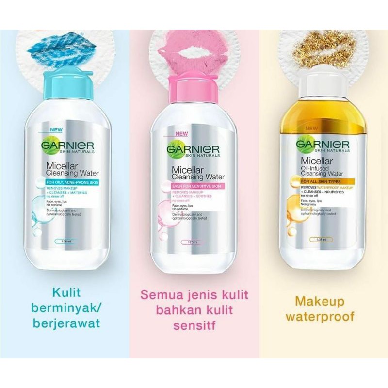 Garnier Micellar Water 125 | 400 ML ~ GARNIER PEMBERSIH ORIGINAL 100%