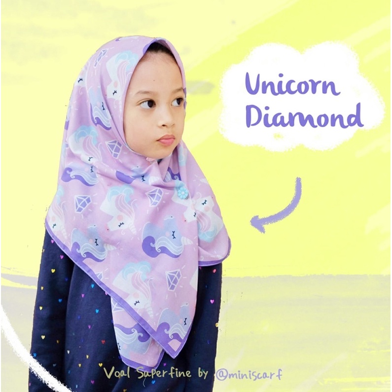 Pre Order - Voal anak - voal hijab - unicorn