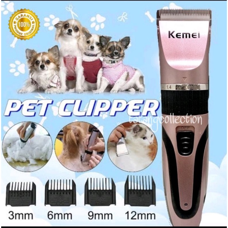 Alat Cukur Mesin Cukur Bulu Hewan Kucing Anjing Rechargeable KEMEI KM-1053 Pet Clipper