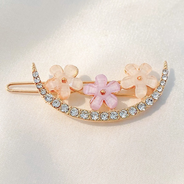 Korean Rhinestone Flower Hairpin Temperament Sweet Hair Clip New Personality Side Clip