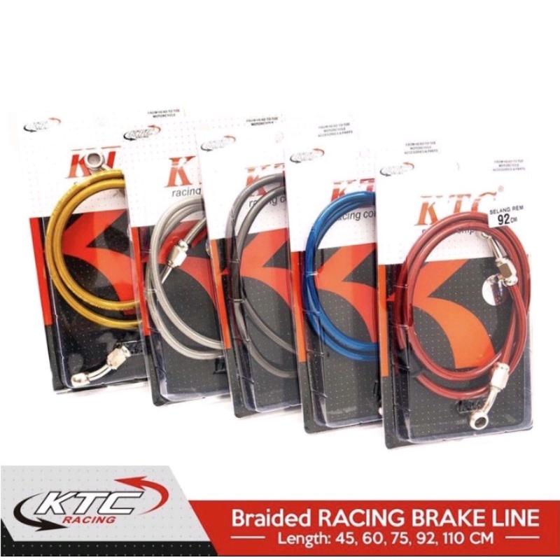 Selang Rem KTC - Slang rem Ktc Racing 45cm/60cm/75cm/90cm Motor Mio Beat Ninja Vixion Cb150R DLL