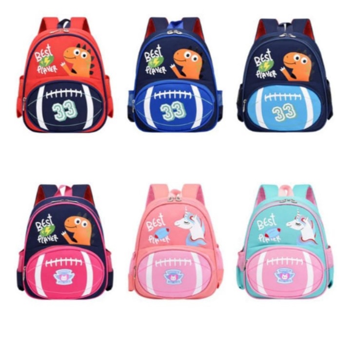 PTM - Tas Ransel Sekolah Karakter Dino &amp; Unicorn Anak Laki Laki &amp; Perempuan Paud &amp; TK