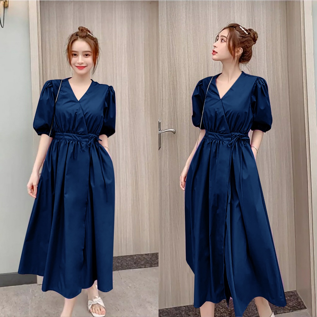 WSE390 - Dress Miyuki UK Fit L To XL LD 110 CM PJ 120 CM Mosscrepe Dress Wanita Tunik Wanita Atasan Wanita Dress Panjang PREMIUM QUALITY