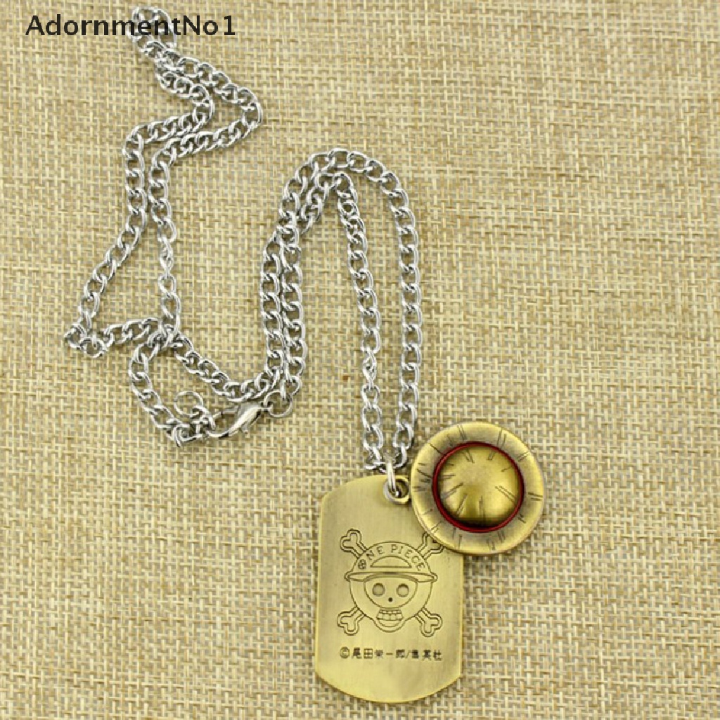 (AdornmentNo1) 1pc Kalung Rantai + Liontin Motif Anime One Piece Luffy + Tengkorak Untuk Wanita