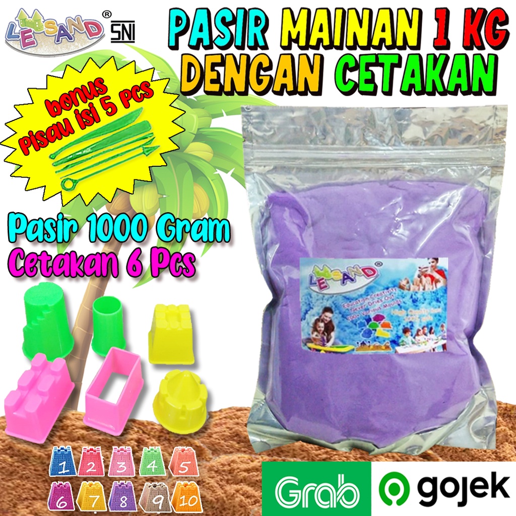 Pasir Mainan Anak 1 Kg Dengan Cetakan