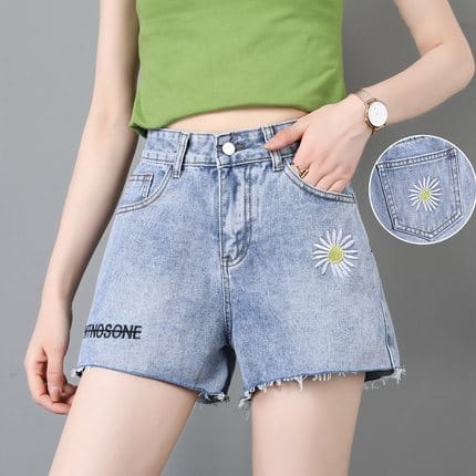 Nicebra Celana Pendek Jeans Wanita Sobek Hotpants Jeans Ripped 4069 -2