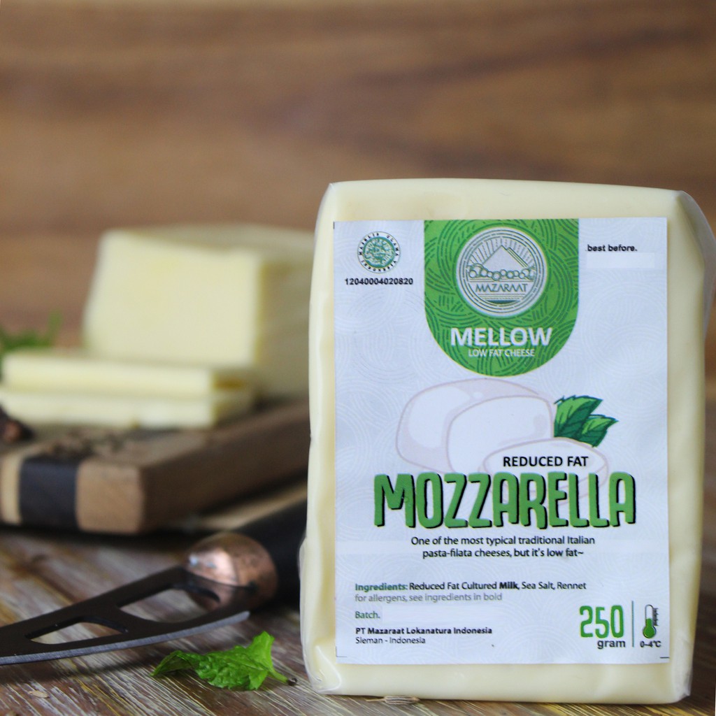 

Mazaraat Mellow 250 g, Keju Mozzarella Rendah Lemak | Low Fat | Reduced Fat