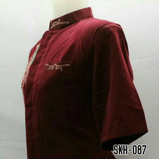Ready Jasko Jas Koko Merah Lengan Pendek Baju Koko Pria Dewasa Baru SKH 087 Terlaris