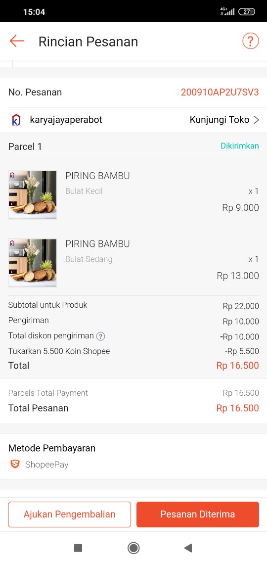 Piring Bambu Oval
