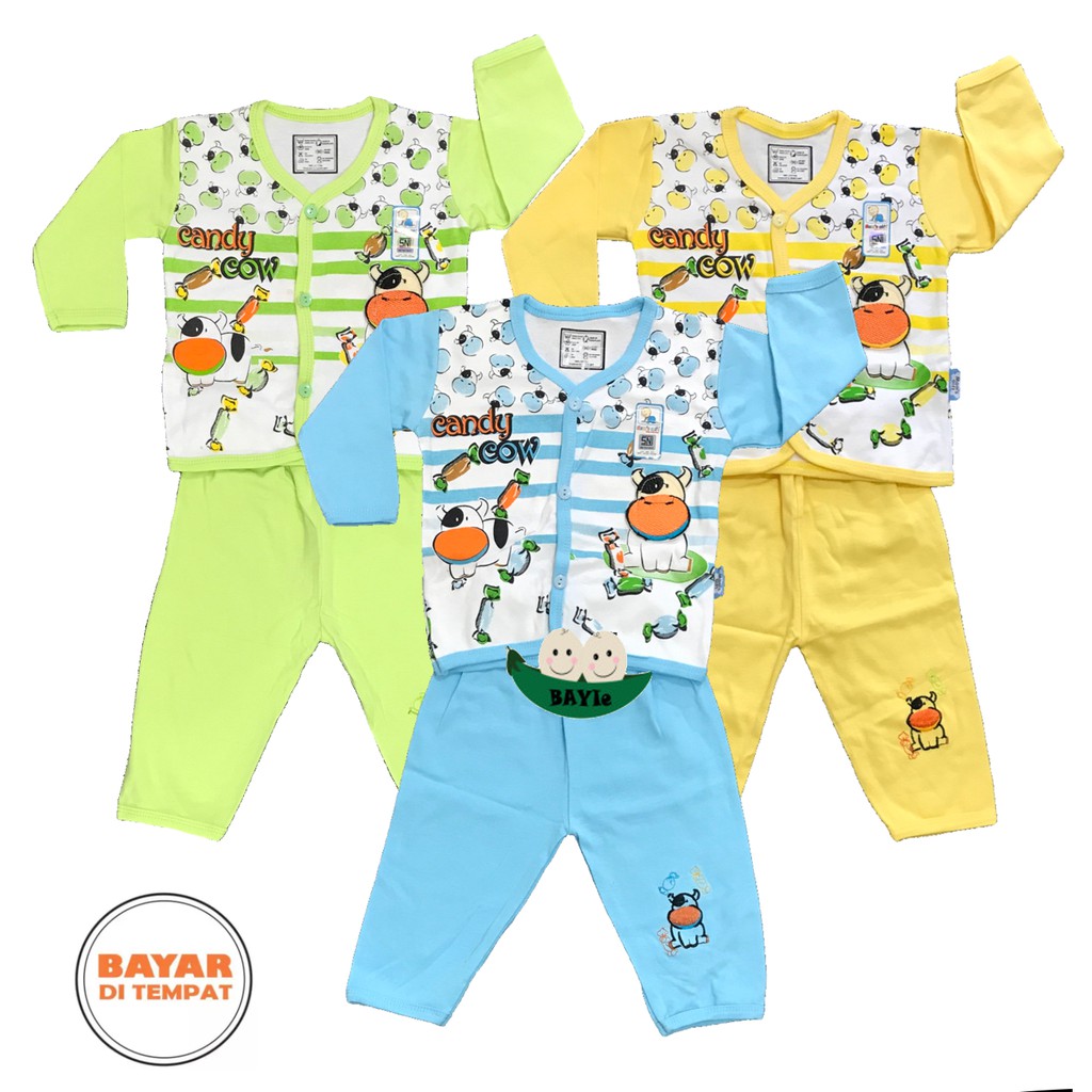 BAYIe - Setelan Baju bayi Lengan Panjang + Celana Panjang MOM'S GIFT umur 3 - 12 bulan