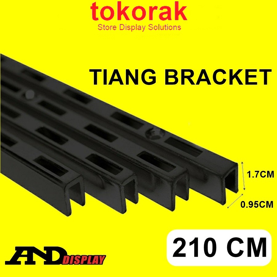 TIANG BRACKET HITAM 210 CM BRAKET PENYANGGA RAK DISPLAY ANDDISPLAY