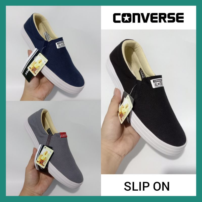 SEPATU PRIA WANITA CONVERSE SLIP ON KASUAL UNISEX / SEPATU KULIAH SEKOLAH PROMO / SEPATU COWOK CEWEK SELOP TANPA TALI COUPLE