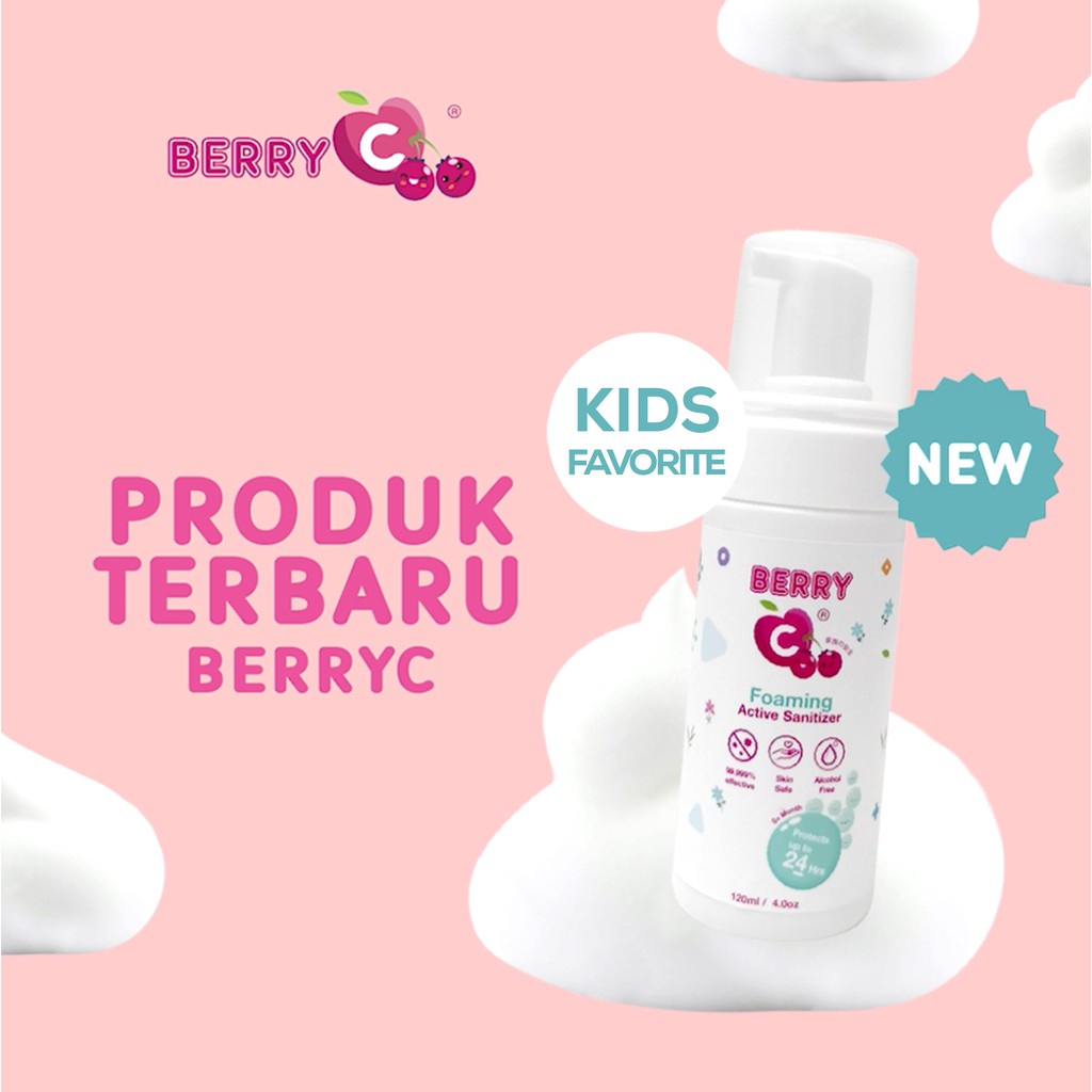 BerryC - Berry C Active Sanitizer Foam untuk Hand &amp; Body, non sticky, non wet, rinseless wash 120ml