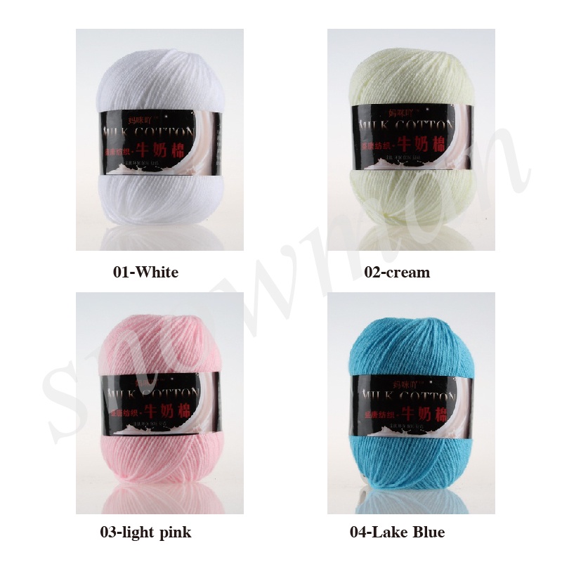 Benang rajut katun susu 3ply/ milk cotton yarn  50 g 3 ply