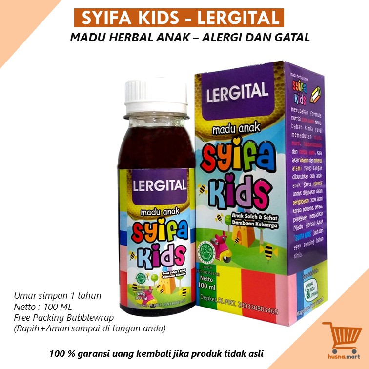 Madu Anak Syifa Kids LERGITAL [Alergi dan Gatal] / Obat Herbal Alergi Gatal Anak Alami - Asli