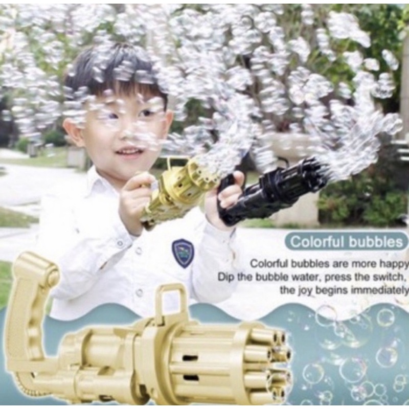 mainan pistol gelembung bubble - Bubble Machine Gun - Bubble Gun Gatling -