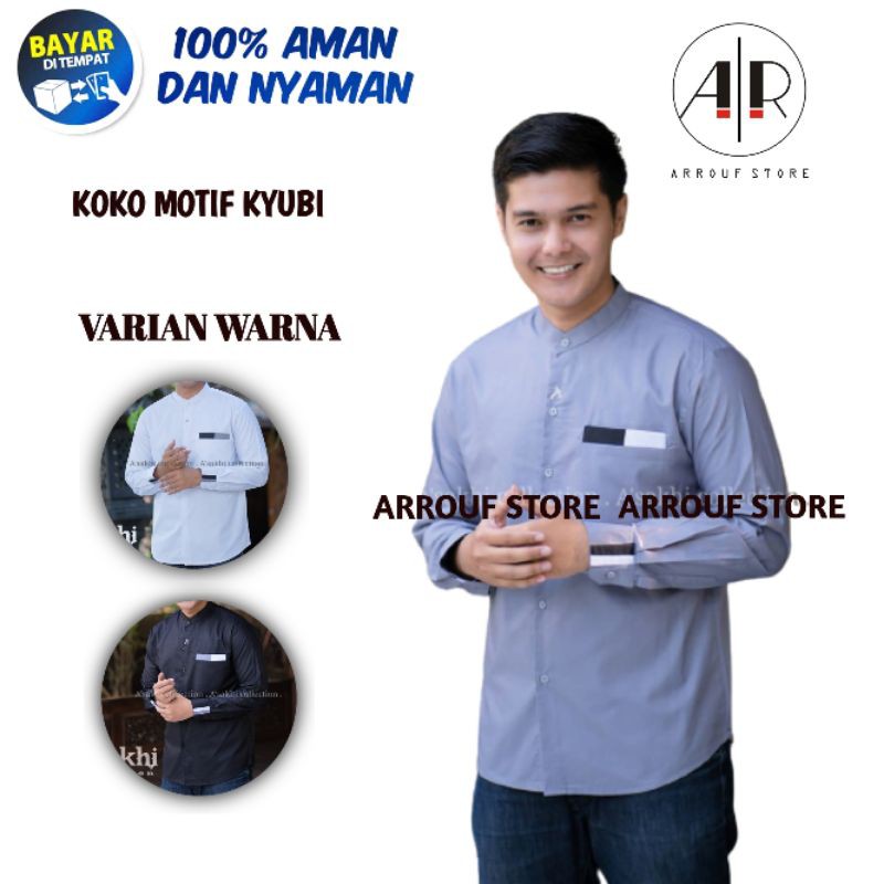 Baju Atasan Koko Pria Lengan Panjang Kemko Fashion Muslim Laki laki Rabbani Cowok Rabani Gus Azmi 02