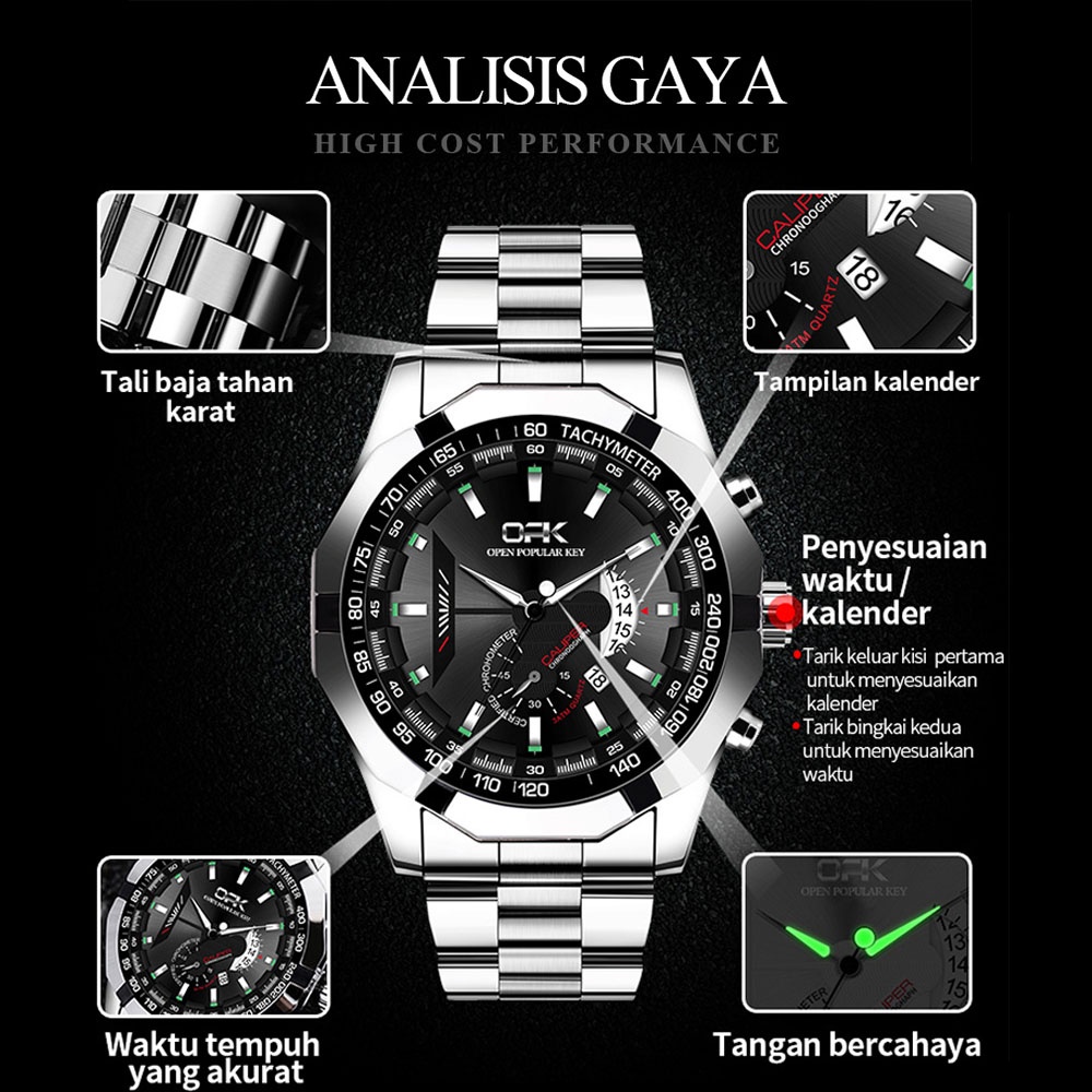 OPK Jam Tangan Pria Anti Air Original Analog Keren Tahan Bisnis Kuarsa Asli New Arrivel Model Terbar