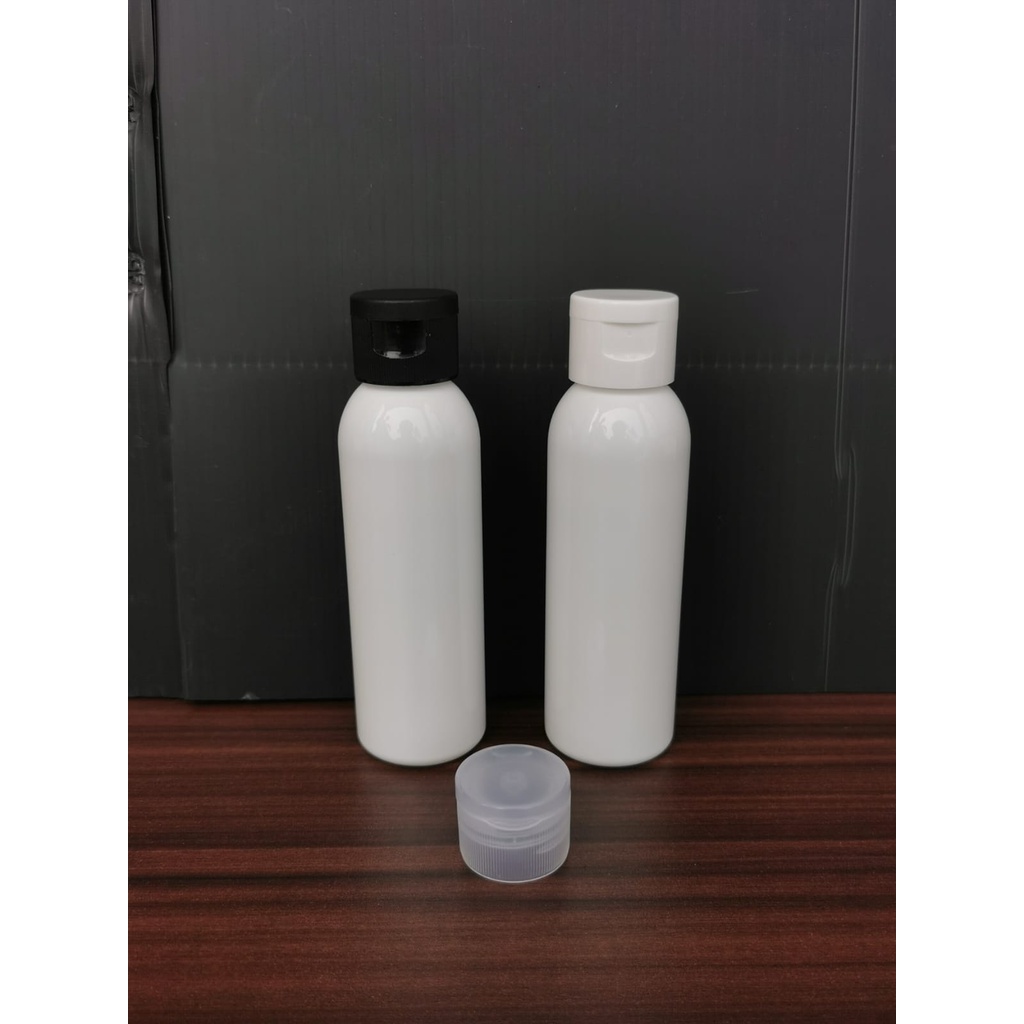 Botol PET 100 ml 100ml FLIPTOP CLEAR HITAM PUTIH BODY PUTIH SUSU COKLAT COKELAT AMBER BLACK HITAM