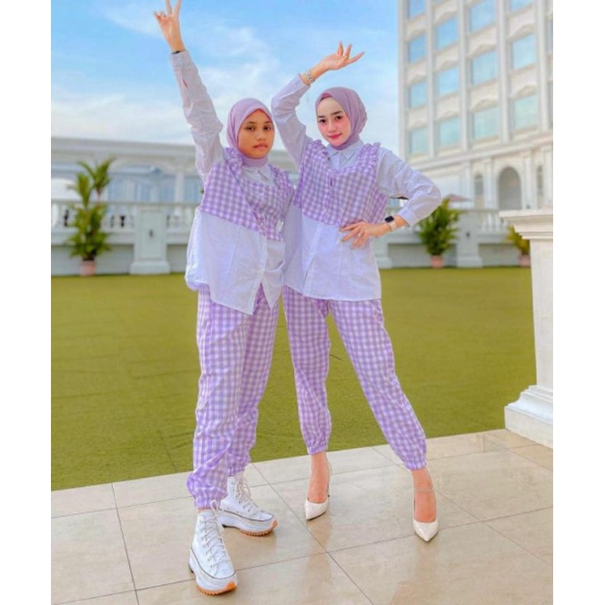 Setelan Muslim setcel - setelan Ricis Lilac