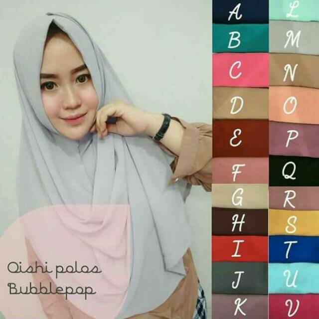 Pashmina Instan Oishi polos bubble crepe Pashmina Instan Oishi polos bubble crepe
