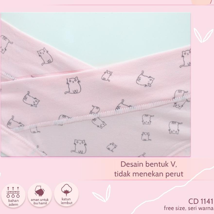 NEW PRODUCT NEW Sorex Cd wanita Hamil Mini Motif/Corak Kucing Lucu Maternity Panty 1141 Freesize 56