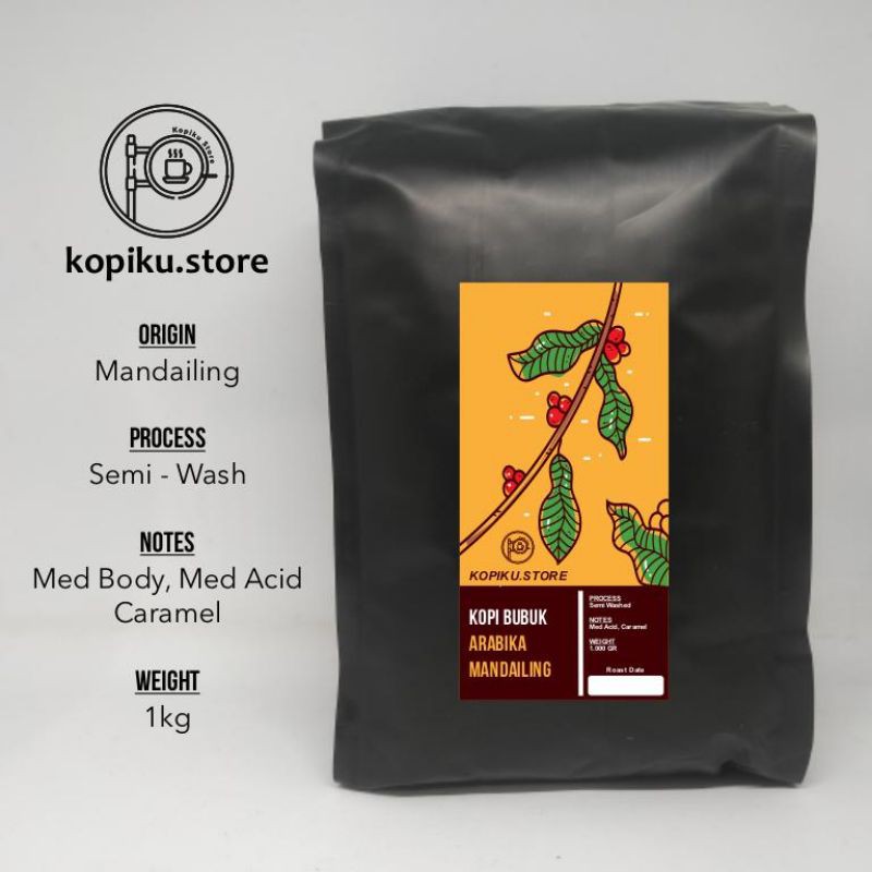 

ASLII Kopi Bubuk Arabika Mandailing Natal 1kg Medium Roast