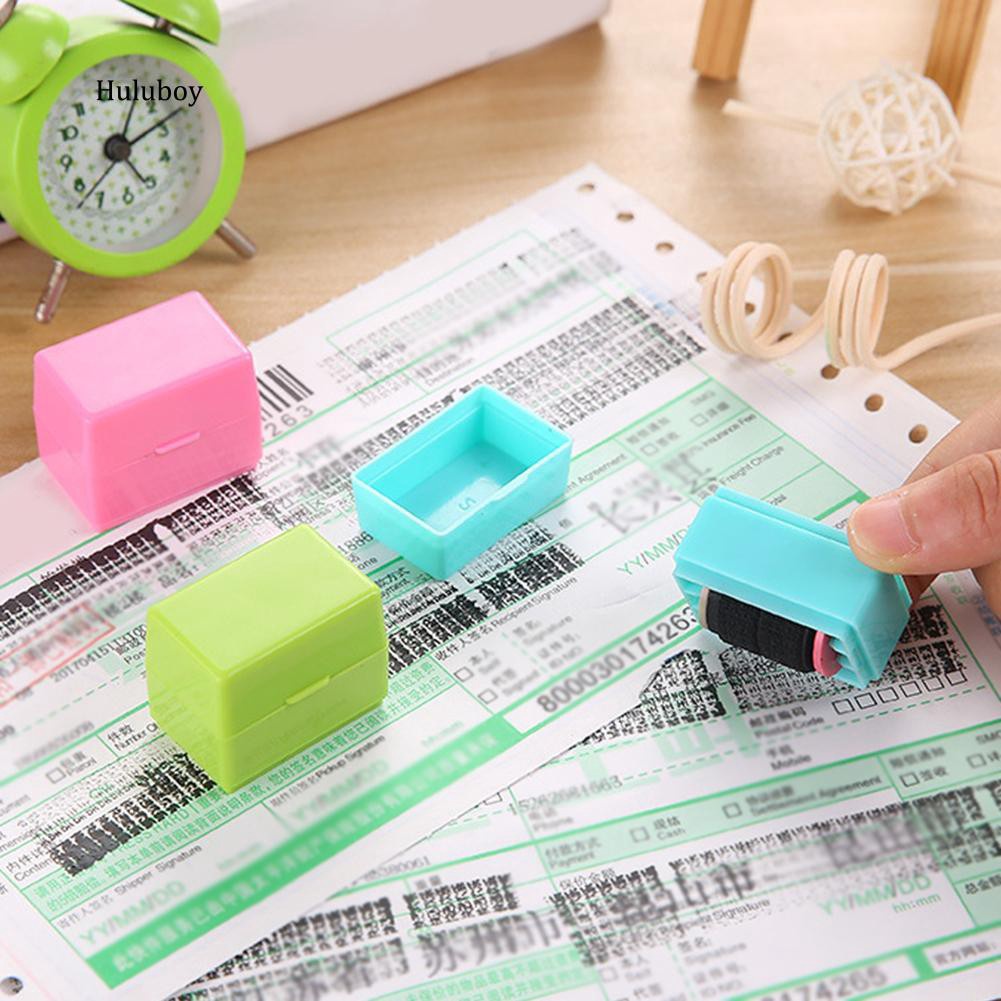 HLBY♣Messy Code ID Guard Mini Roller Stamp Self-inking Privacy Protection Stamp