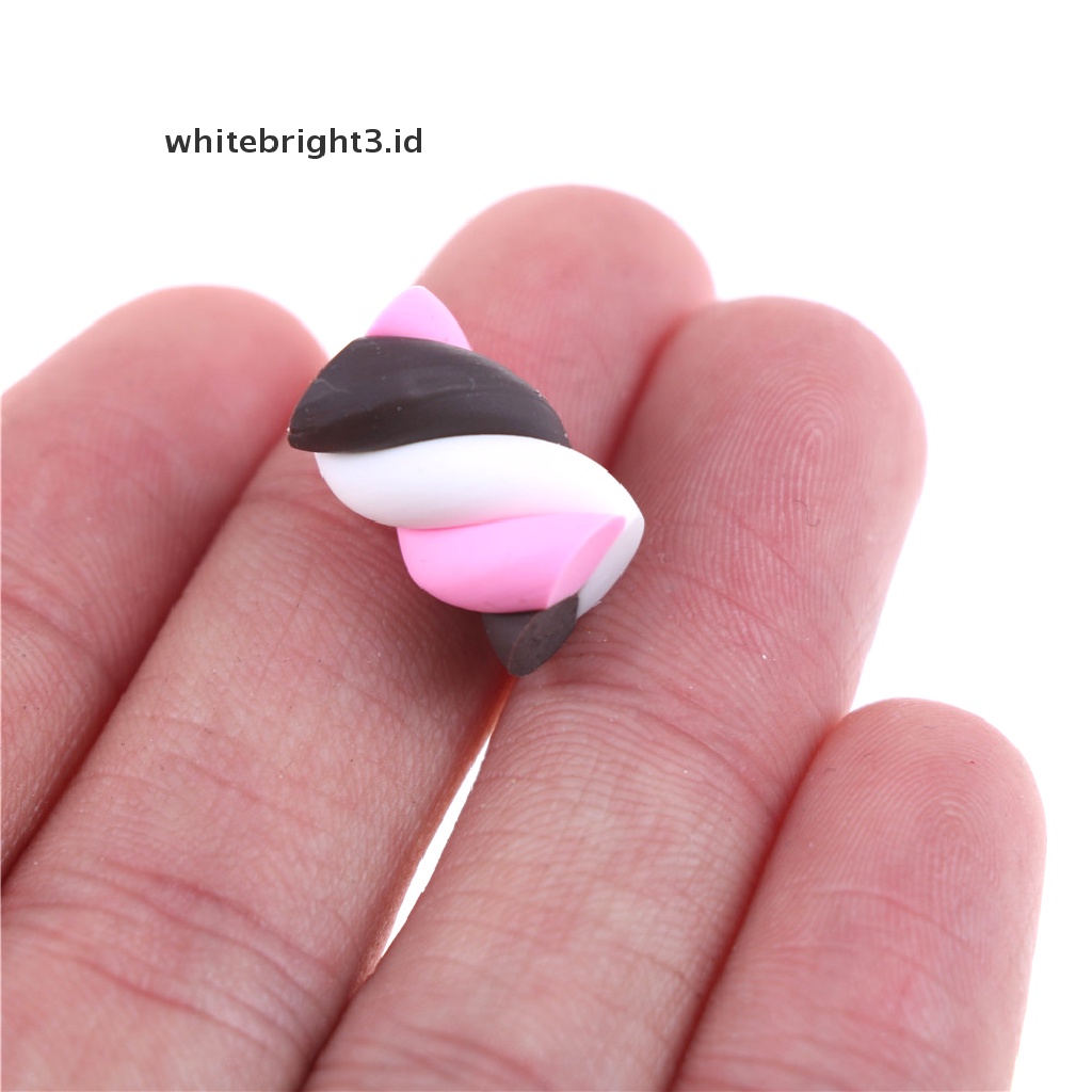 (whitebright3.id) 10pcs / lot Miniatur Kue Marshmallow Bahan Resin Untuk Dekorasi DIY