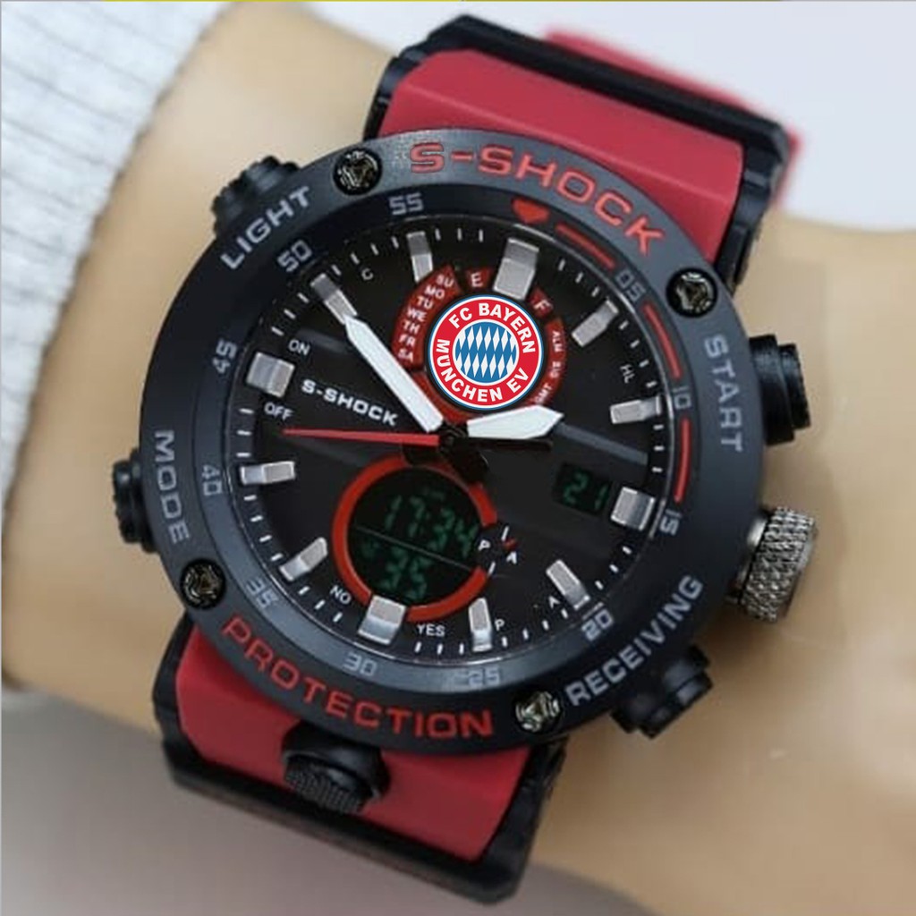 (EXCLUSIVE) Jam Tangan FC BAYERN MUNCHEN Double Time - Tali Merah