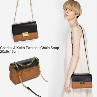 TAS CH4RL3S&amp;K3ITHH TAS SELEMPANG SLING BAG SHOULDER BAG TWOTONE CHAIN STRAP IMPORT #3173