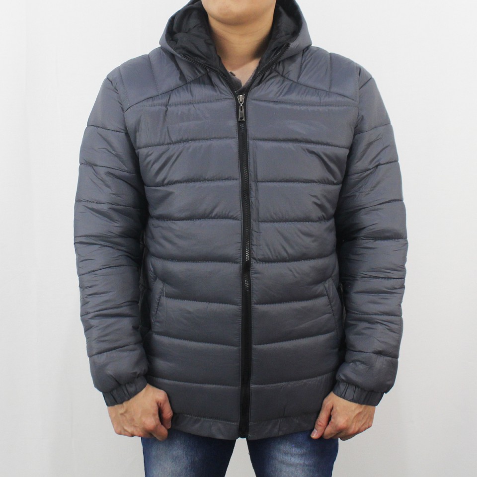 JAKET PUFFER TEBAL PRIA ABU TUA SIZE M L XL XXL  - JAKET WINTER - JAKET PARASUT TEBAL PRIA - JAKET GUNUNG WINDPROOF TEBAL