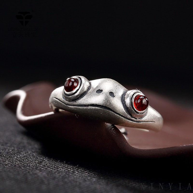 【COD】Cincin Model Terbuka Desain Katak Fortune Gaya Retro Untuk Unisex