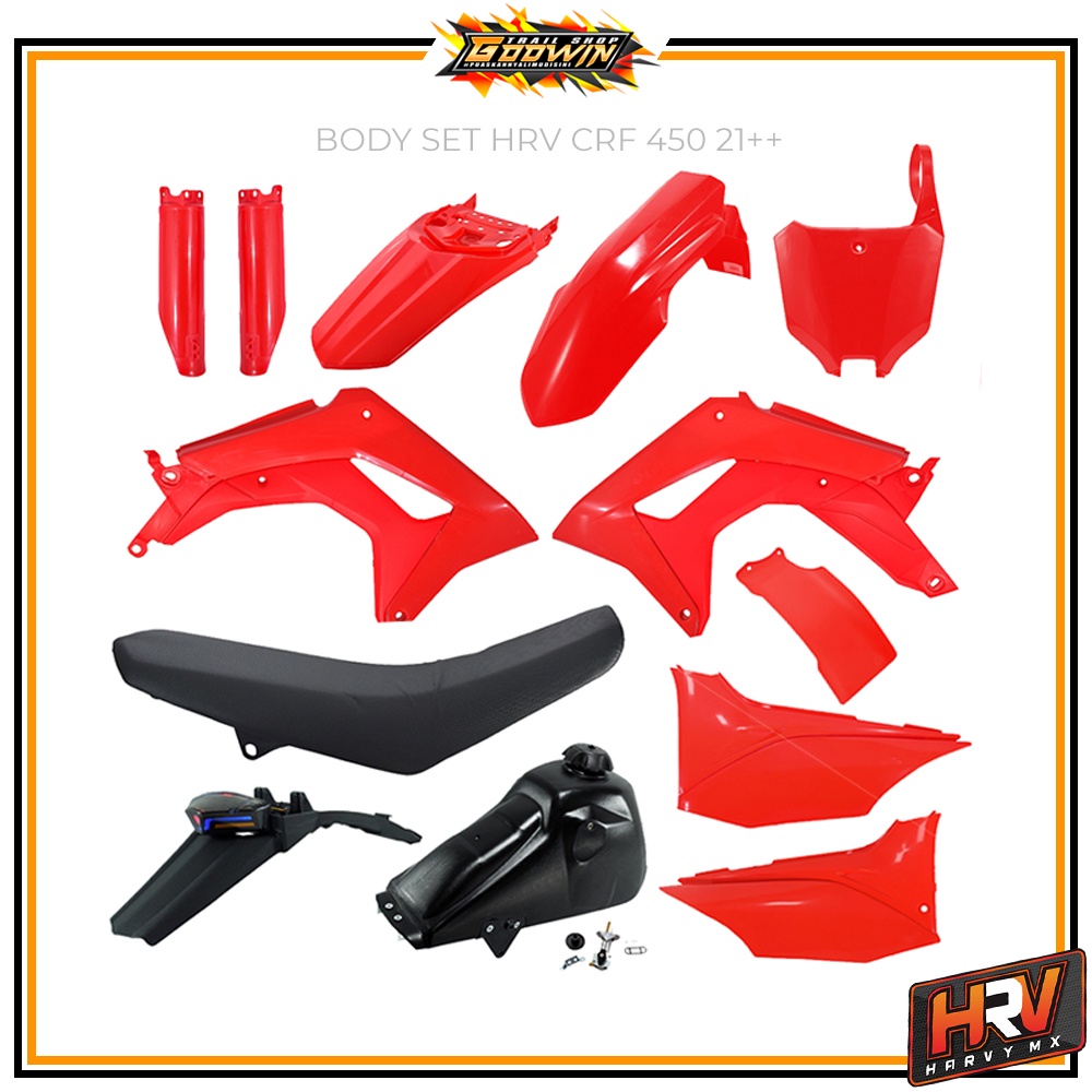 Body Set Trail Cover Fullset HRV CRF 150L 2018 450R 2021 + + PNP CRF 150 L Tangki Carbu Injeksi