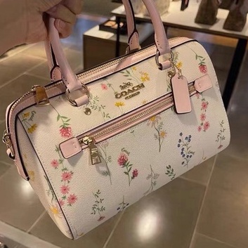 [Instant/Same Day]3100 coach Rowan Satchel Floral Print Women Handbag Crossbody Sling Pillow Boston Bennett Bag  ztb