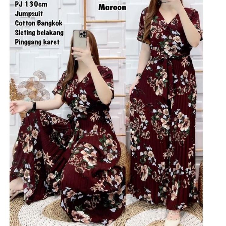 Bagus Dipakai.. JUMPSUIT CERUTY PLISKET WANITA
