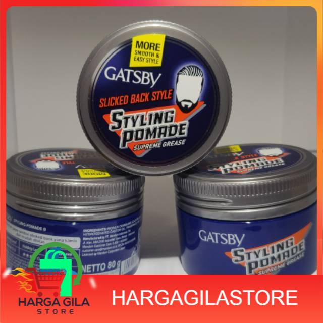 Pomade GATSBY Slicked Back Styling Pomade SUPREME GREASE 80g