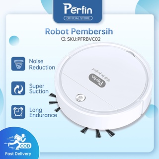 Perfin PFRBVC02 Robot Vacum/Auto Smart  Robot Vacuum Vakum Vacuum Cleaner -- White