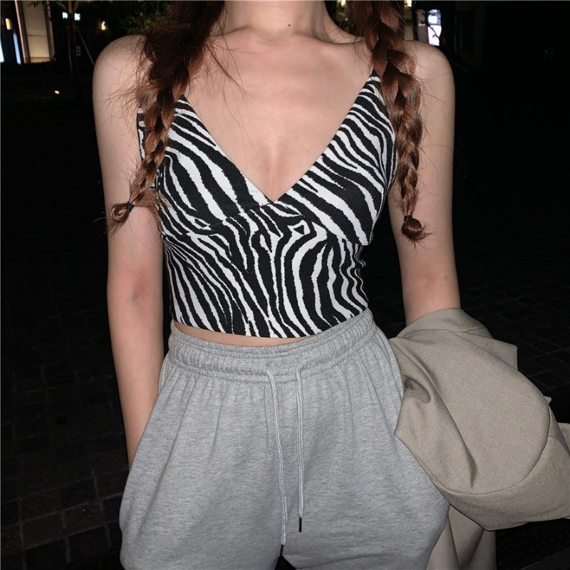 Suhao Ready Korean Printed Zebra Tank Top C437 bt