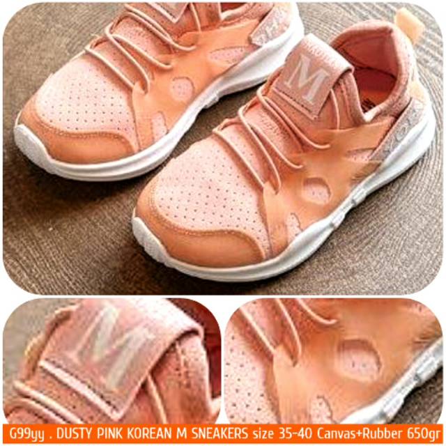 SEPATU SPORT WANITA IMPORT OLAHRAGA SENAM Gij. G99yy 1kg2 35-40 DUSTY PINK KOREAN M SNEAKERS  JSH996