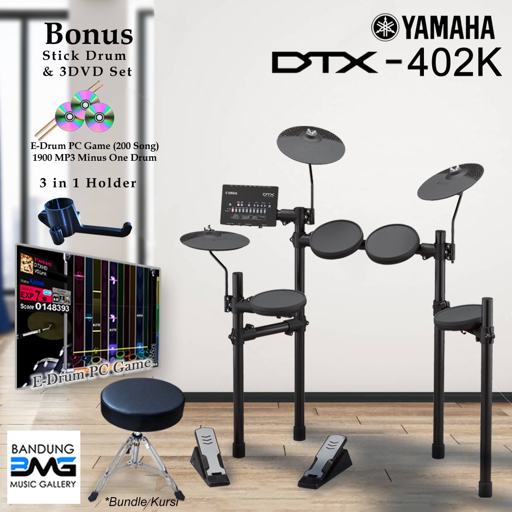 Yamaha DTX402 Drum Elektrik + Kursi / DTX402K / DTX 402 / DTX 402K