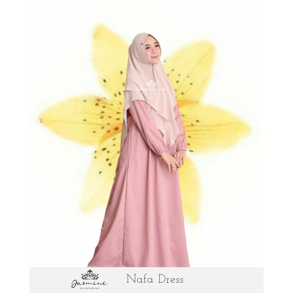 Nafa Dress Jasmine by Lidiahadiwinoto Gamis Toyobo Polos
