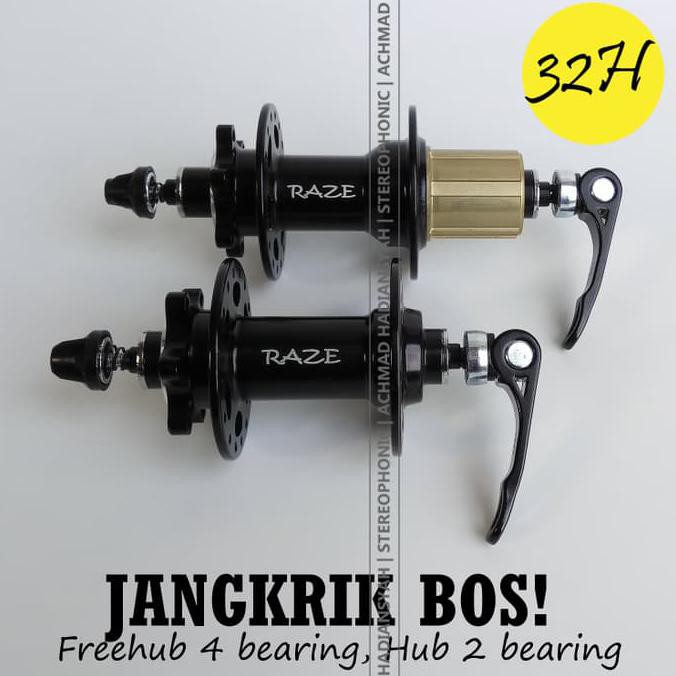 Hub Freehub Raze 32 Hole Black - Hub Raze Freehub Jangkrik 4 Bearing
