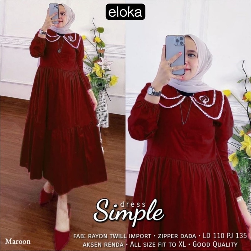 Dress Midi Muslim Rayon Twill | SIMPLE DRESS