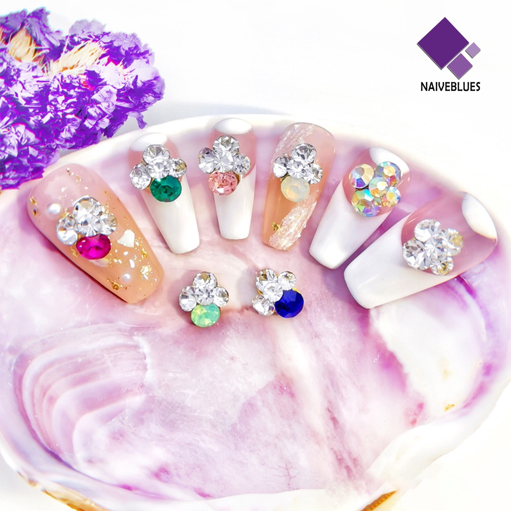 Naiveblue &gt; 10Pcs / Set Berlian Imitasi Untuk Dekorasi Nail Art / Manicure DIY