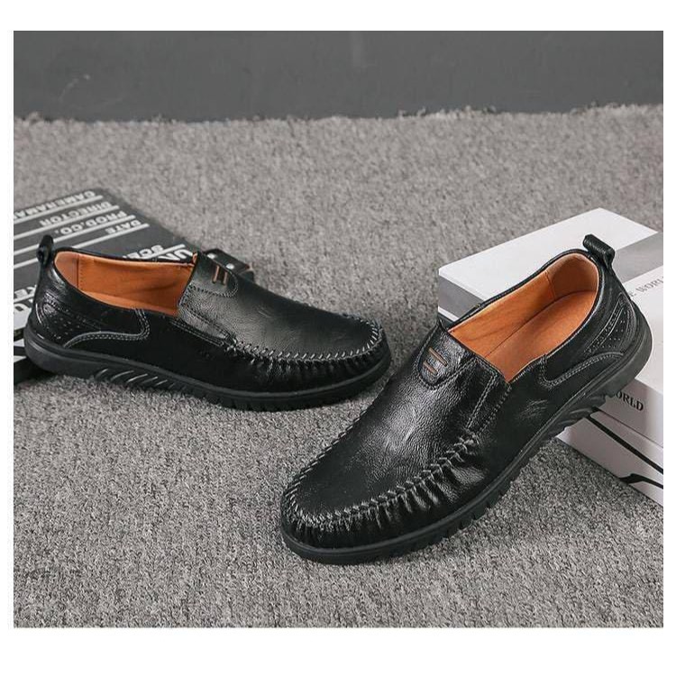 TBIG [COD] LEON Sepatu Pria Import Slip On Sepatu Sopan Formal Casual Santai