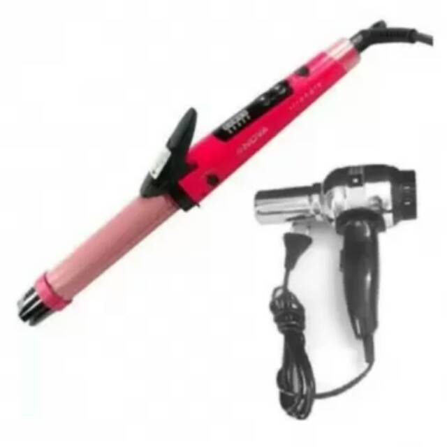 Nova 2 in 1 AIUEO - Hair Beauty Set NHC-2009 - Pink Bundling Rainbow Hair Dryer